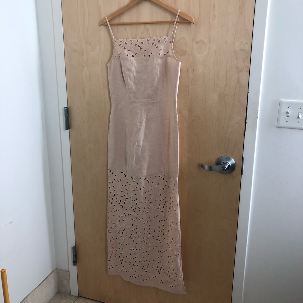 Tan Escada Linen Dress